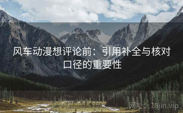 风车动漫想评论前:引用补全与核对口径的重要性 风车动漫想评论前:引用补全与核对口径的重要性